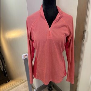 Patagonia Capeline Women Salmon Pink Orange 1/4 Zip Lightweight Baselayer Top XL